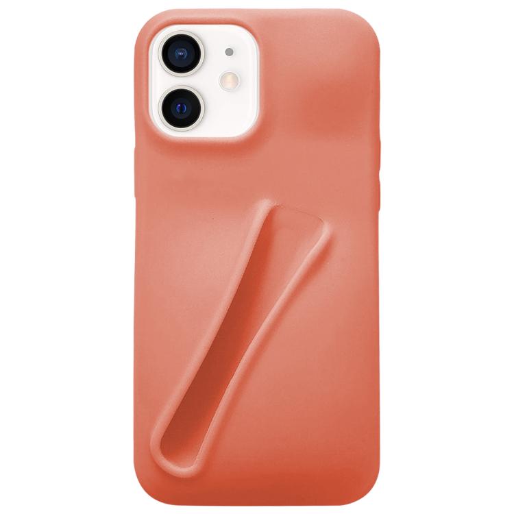 

For iPhone 12 Lipstick Silicone 3D Phone Case(Orange)