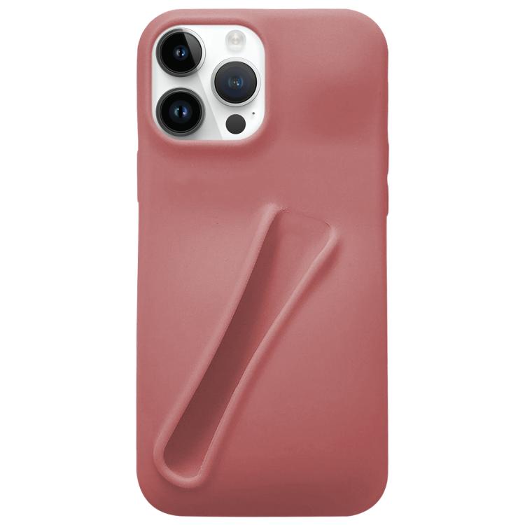 

For iPhone 12 Pro Max Lipstick Silicone 3D Phone Case(Pig Liver Red)