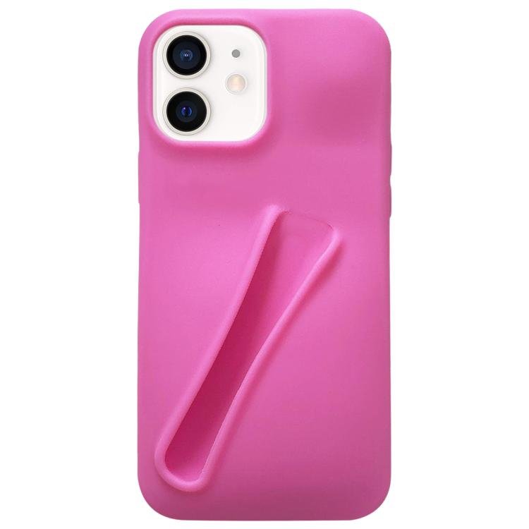 

For iPhone 11 Lipstick Silicone 3D Phone Case(Pink)
