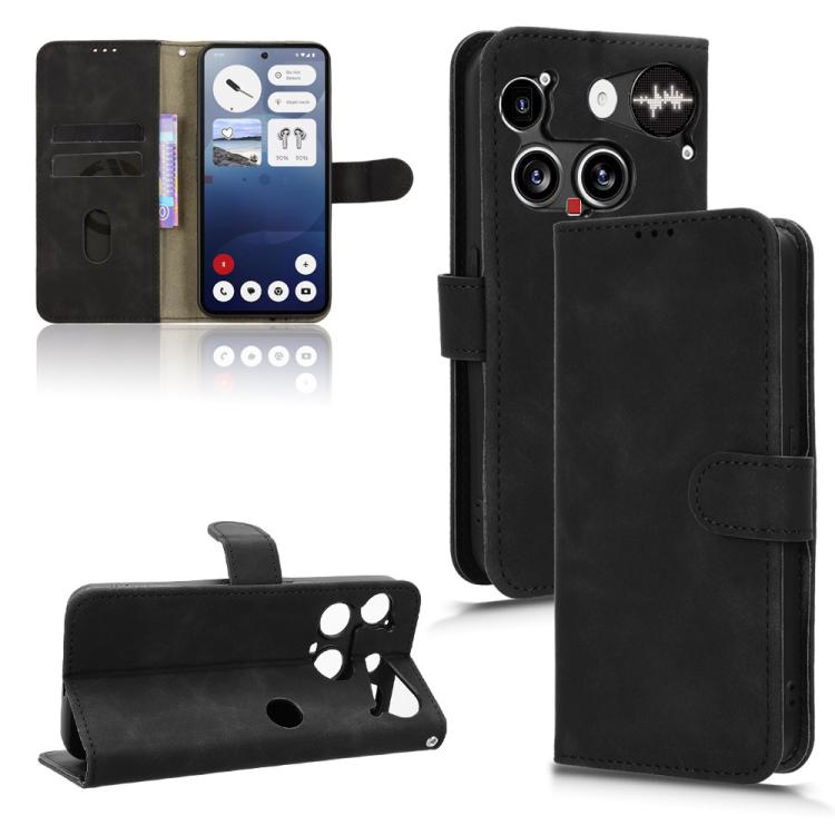 

For Nothing Phone 3 Skin Feel Magnetic Flip Leather Phone Case(Black)