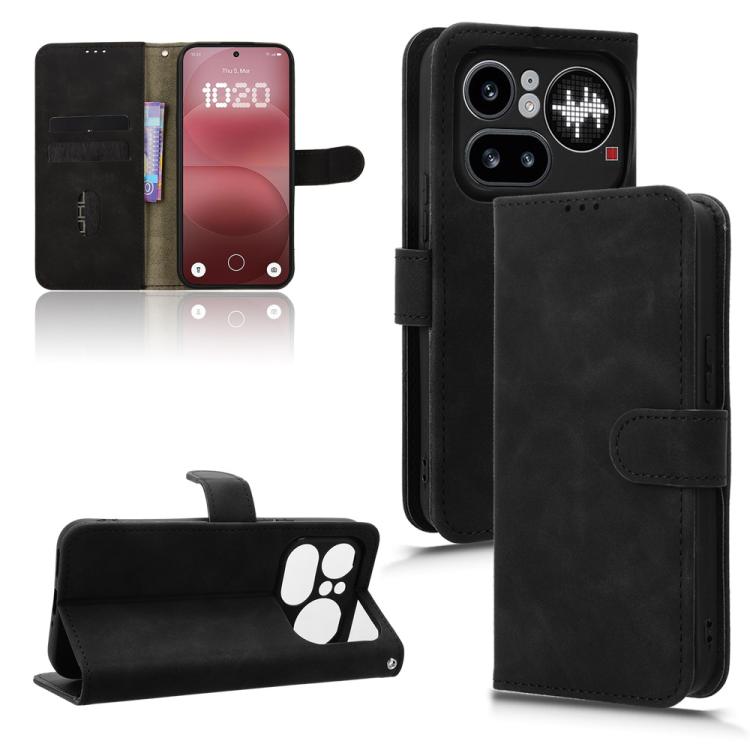 

For Nothing Phone 4a Pro Skin Feel Magnetic Flip Leather Phone Case(Black)
