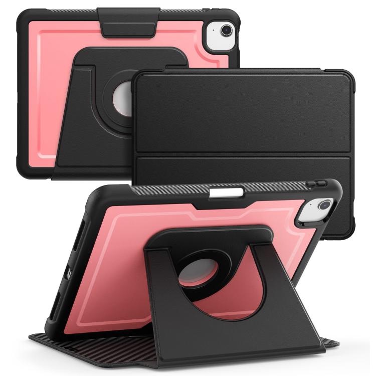 

For iPad Air 11 2025 / 2024 Honeycomb Magnetic Rotation Holder Leather Smart Tablet Case(Pink)