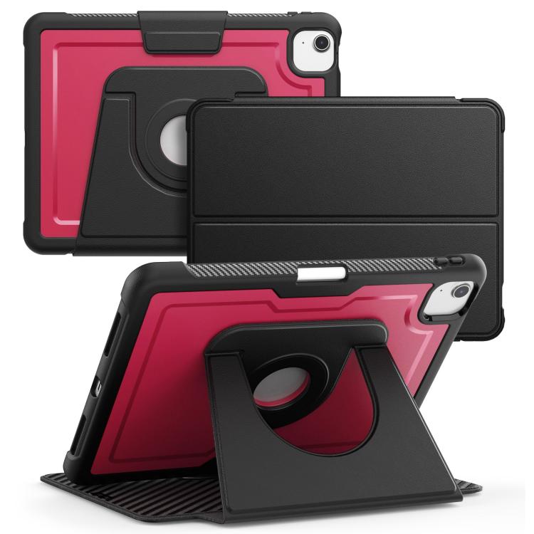 

For iPad Air 11 2025 / 2024 Honeycomb Magnetic Rotation Holder Leather Smart Tablet Case(Wine Red)