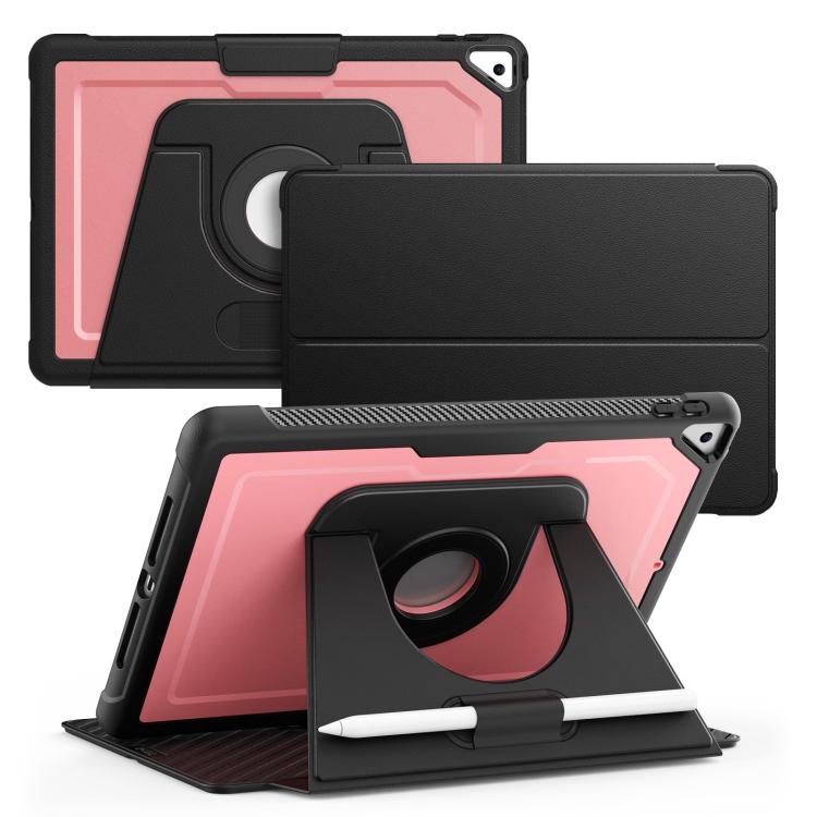 

For iPad 10.2 2021 / Air 10.5 Honeycomb Magnetic Rotation Holder Leather Smart Tablet Case(Pink)