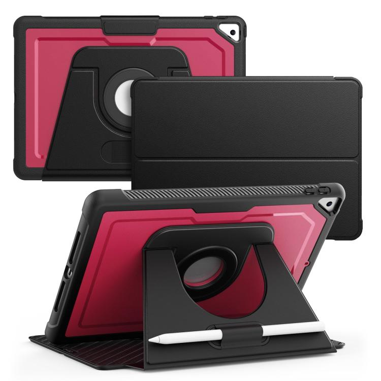 

For iPad 10.2 2021 / Air 10.5 Honeycomb Magnetic Rotation Holder Leather Smart Tablet Case(Wine Red)
