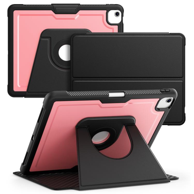 

For iPad Air 13 2026 / 2025 / 2024 Honeycomb Magnetic Rotation Holder Leather Smart Tablet Case(Pink)