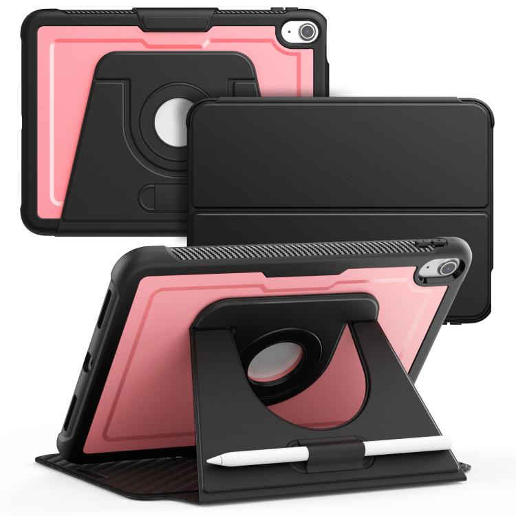 

For iPad 2025 / 2022 Honeycomb Magnetic Rotation Holder Leather Smart Tablet Case(Pink)