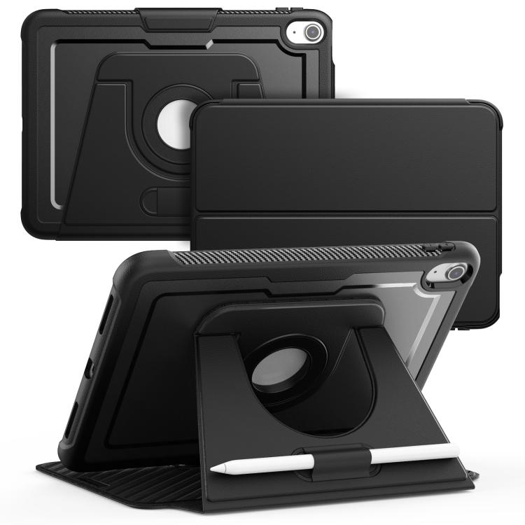 

For iPad 2025 / 2022 Honeycomb Magnetic Rotation Holder Leather Smart Tablet Case(Black)