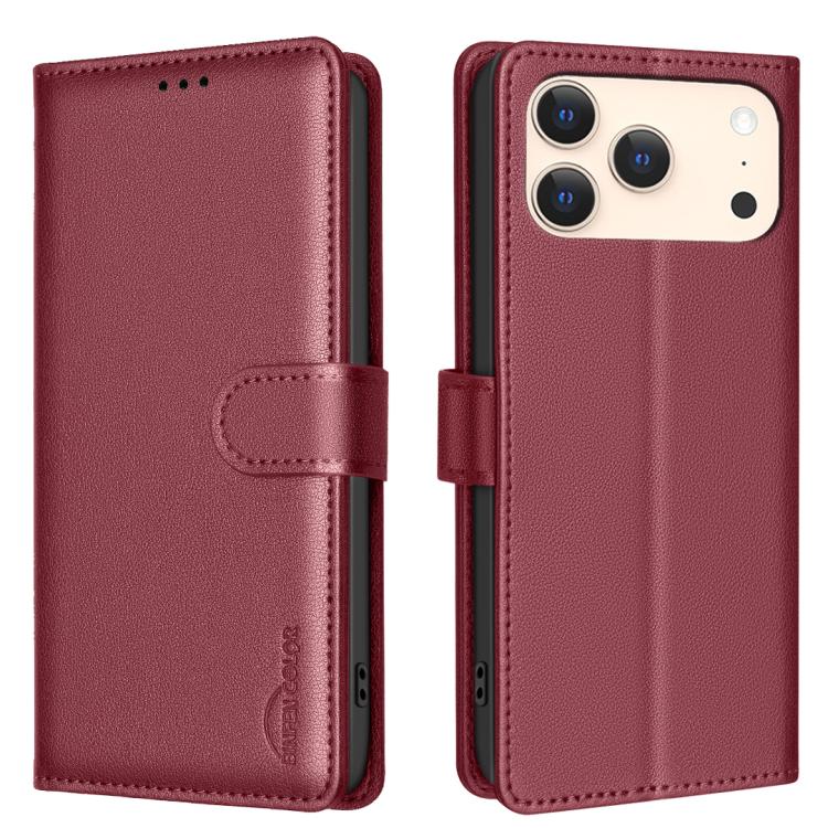 

For iPhone 17 Pro Litchi Texture RFID Anti-theft Leather Phone Case(Red)