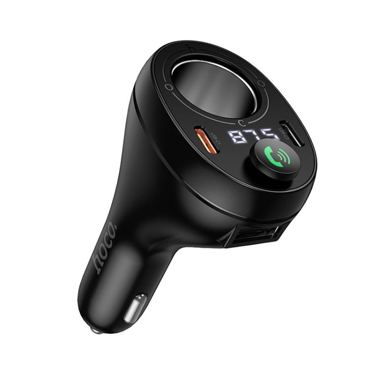 

hoco E88 Star 35W Dual USB-C Ports Cigarette Lighter Car BT FM Transmitter(Black)