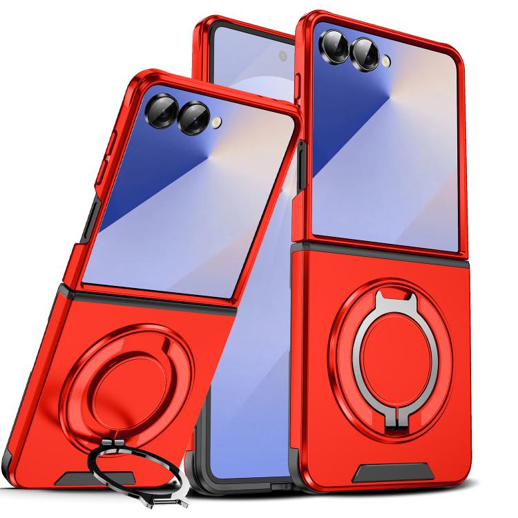 

For Samsung Galaxy Z Flip7 5G Sliding Camshield Ring Holder Phone Case(Red)