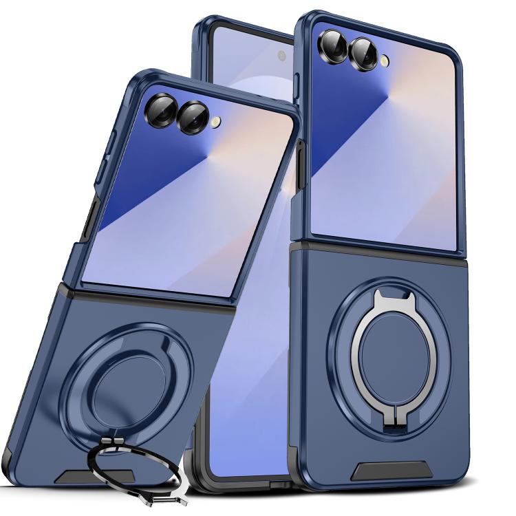 

For Samsung Galaxy Z Flip7 5G Sliding Camshield Ring Holder Phone Case(Blue)