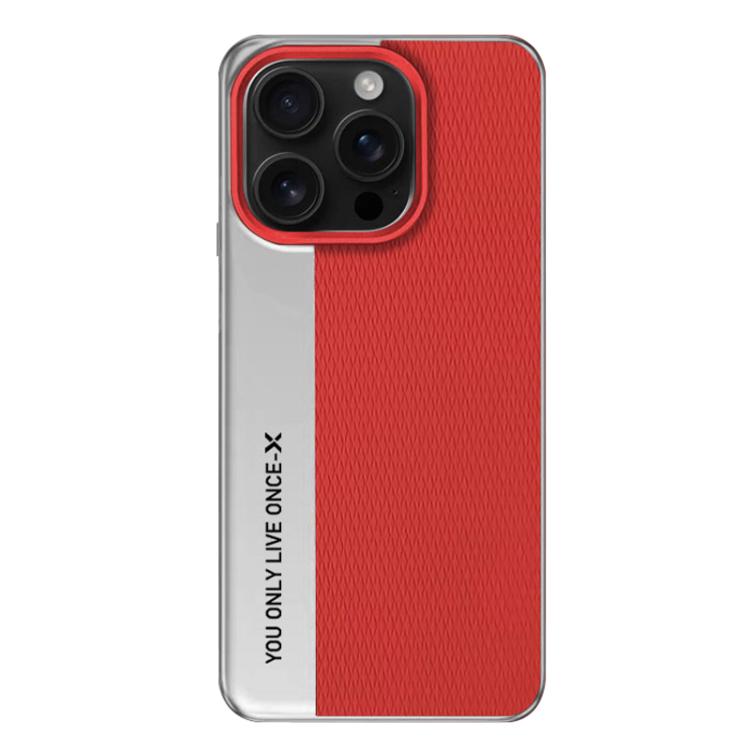 

For iPhone 16 Pro Camera Design Diamond Texture Leather PC Phone Case(Red)