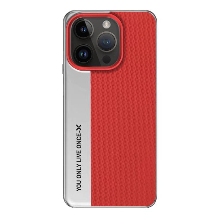 

For iPhone 14 Pro Camera Design Diamond Texture Leather PC Phone Case(Red)
