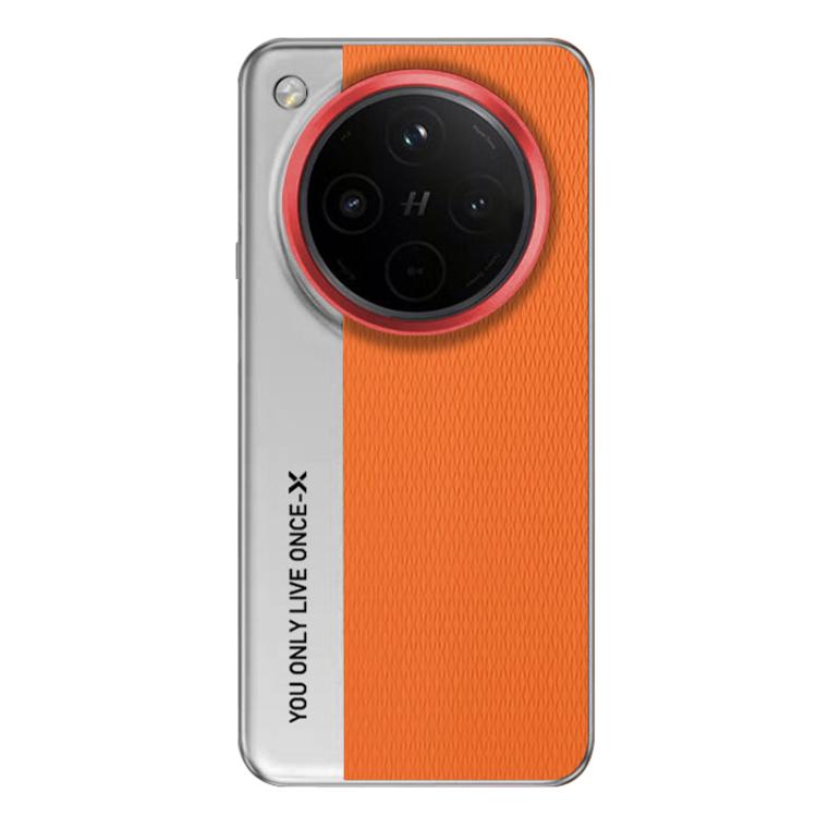 

For OPPO Find X8 Pro Camera Design Diamond Texture Leather PC Phone Case(Orange)