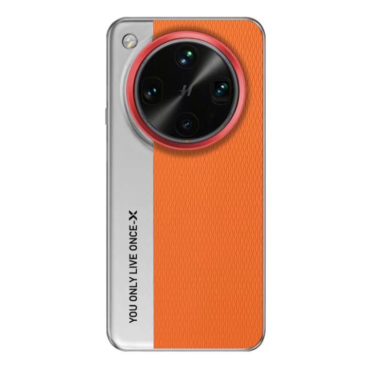 

For OPPO Find X8 Ultra Camera Design Diamond Texture Leather PC Phone Case(Orange)