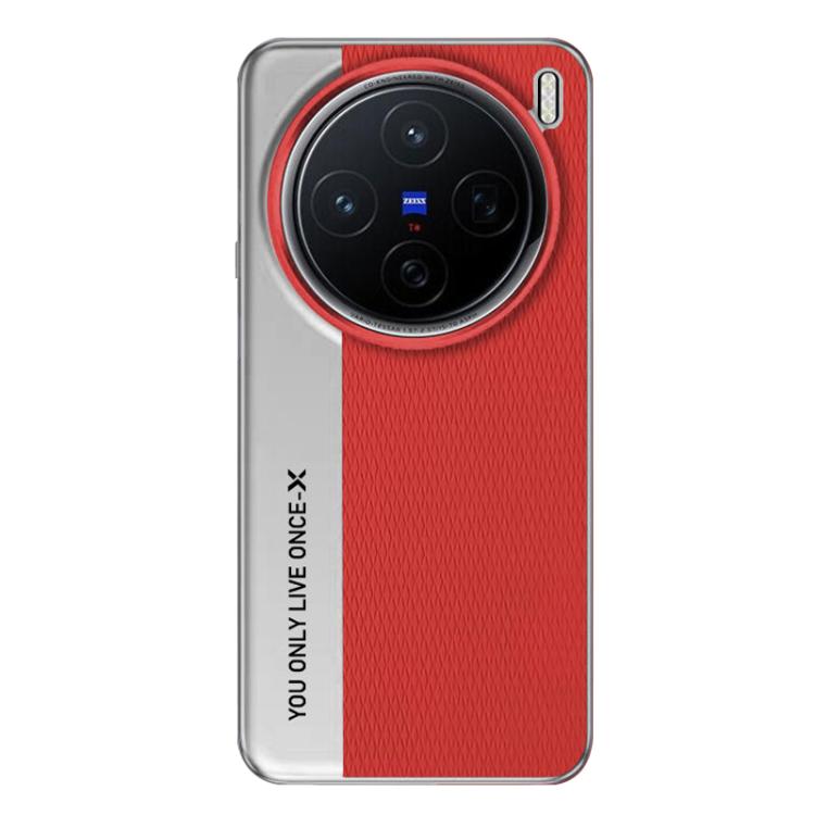 

For vivo X200 Camera Design Diamond Texture Leather PC Phone Case(Red)