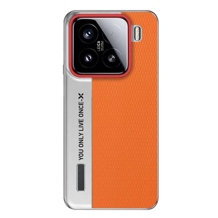

For Xiaomi 15 Camera Design Diamond Texture Leather PC Phone Case(Orange)