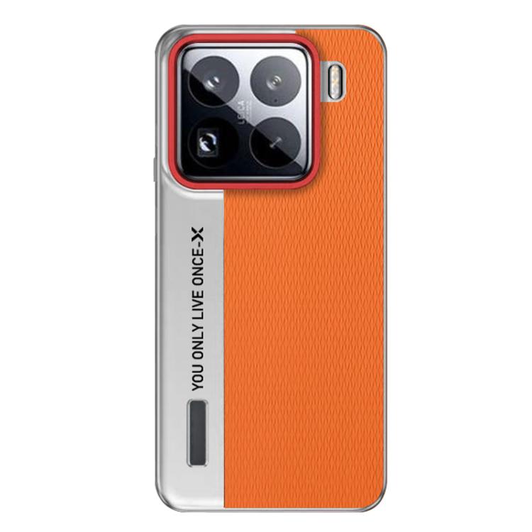 

For Xiaomi 15 Pro Camera Design Diamond Texture Leather PC Phone Case(Orange)