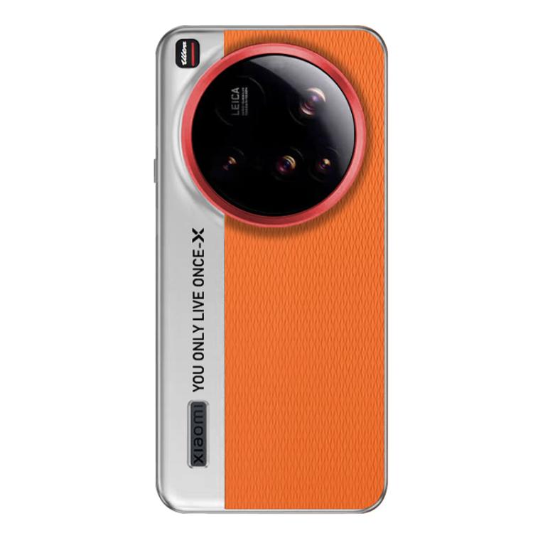 

For Xiaomi 15 Ultra Camera Design Diamond Texture Leather PC Phone Case(Orange)