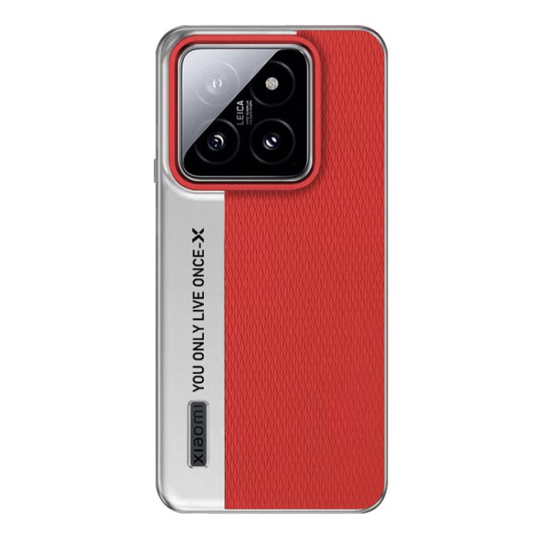 

For Xiaomi 14 Camera Design Diamond Texture Leather PC Phone Case(Red)