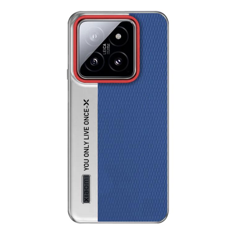 

For Xiaomi 14 Camera Design Diamond Texture Leather PC Phone Case(Blue)