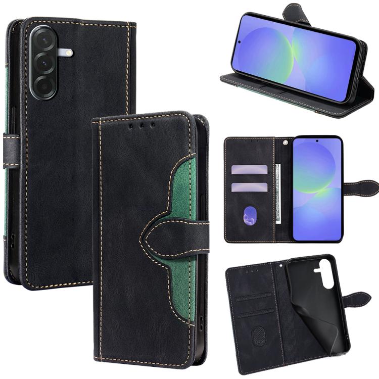 

For Samsung Galaxy A36 5G Skin Feel Magnetic Buckle Leather Phone Case(Black)