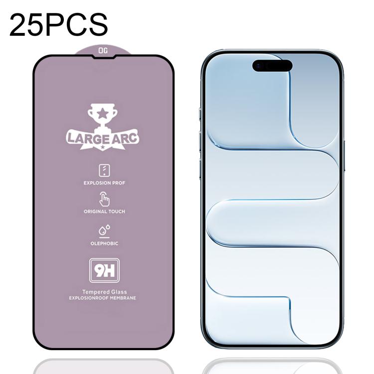 

For iPhone Air 25pcs 9H 0.4mm High Aluminum Large Arc Tempered Glass Film