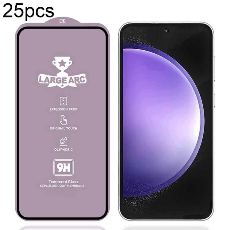 

For Samsung Galaxy S23 FE 5G 25pcs 9H 0.4mm High Aluminum Large Arc Tempered Glass Film