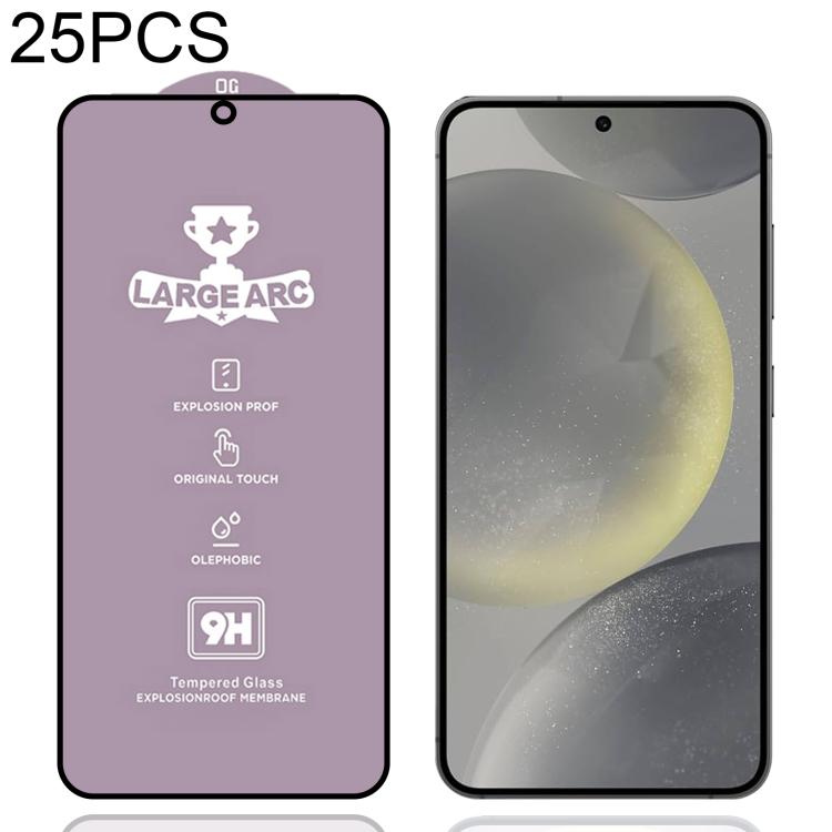 

For Samsung Galaxy S24 5G 25pcs 9H 0.18mm High Aluminum Large Arc Tempered Glass Film, Support Fingerprint Unlocking