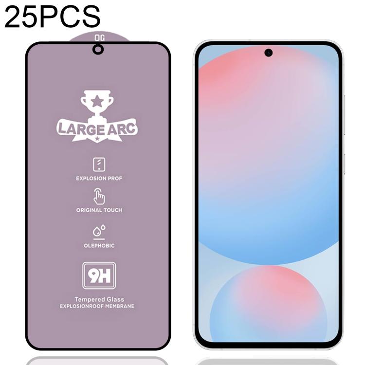 

For Samsung Galaxy S24 FE 5G 25pcs 9H 0.18mm High Aluminum Large Arc Tempered Glass Film, Support Fingerprint Unlocking