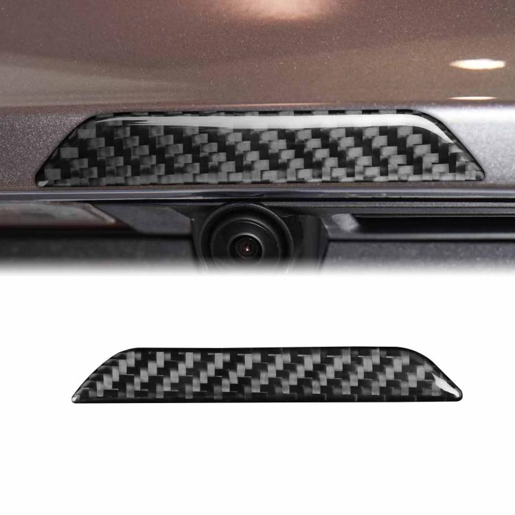 

For Tesla Model 3 / Y / S / X Carbon Fiber Car Trunk Logo Decorative Sticker, Left and Right Drive(Black)