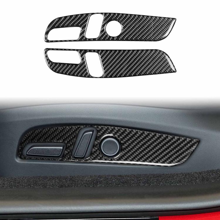 

For Tesla Model 3 2023- 2pcs/Set Carbon Fiber Car Seat Adjustment Panel Decorative Sticker, Left Drive(Black)