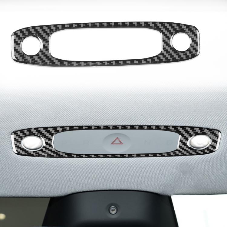 

For Tesla Model 3 2023- Carbon Fiber Car Front Reading Light Panel Decorative Sticker, Left and Right Drive(Black)