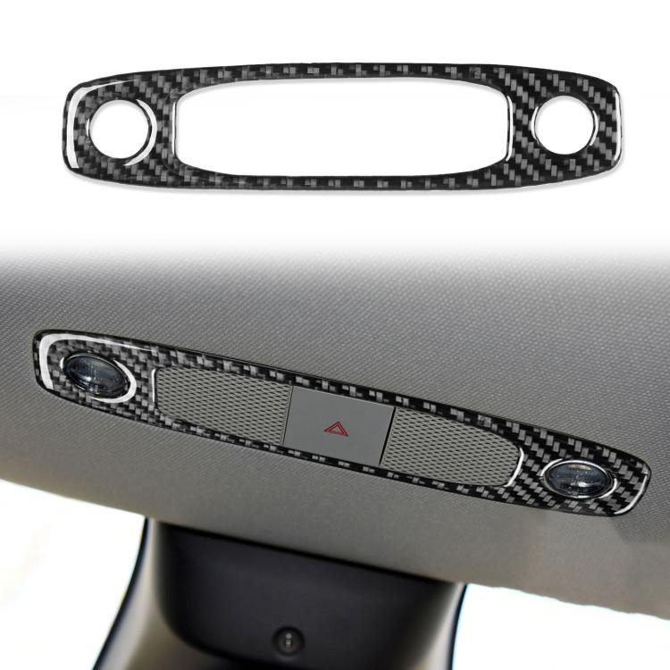 

For Tesla Model 3 2017-2022 / Y 2020-2024 Carbon Fiber Car Front Reading Light Panel Decorative Sticker, Left and Right Drive(Black)