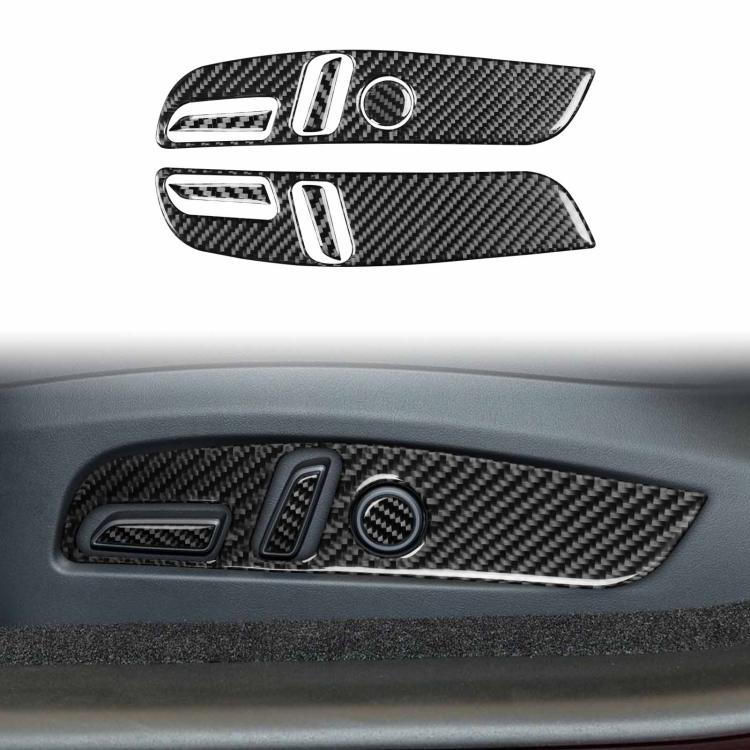

For Tesla Model 3 2023- 7pcs/Set Carbon Fiber Car Seat Adjustment Panel Decorative Sticker, Left Drive(Black)
