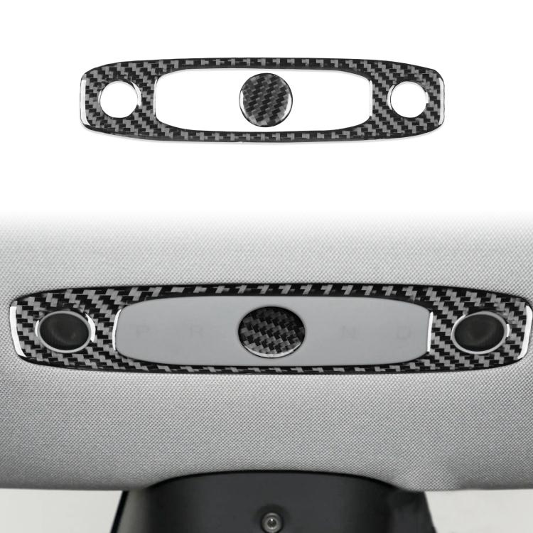 

For Tesla Model 3 2023- 2pcs/Set Carbon Fiber Car Reading Light Panel Decorative Sticker, Left and Right Drive(Black)