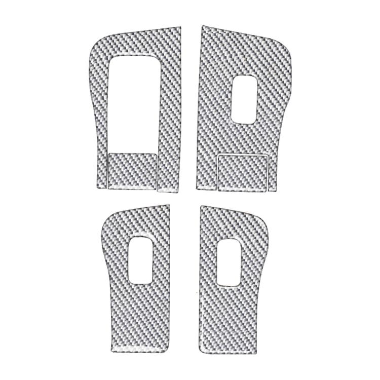 

For Tesla Model 3 2017-2022 / Y 2020-2024 6pcs/Set Carbon Fiber Car Window Lift Panel Decorative Sticker, Left Drive(Silver)