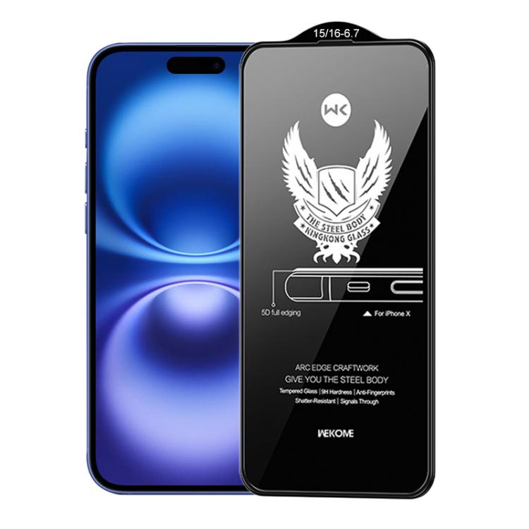 

For iPhone 16 Plus / 15 Plus WK WTP-012 KinKong 0.25mm 9H 4D Curved Privacy Tempered Glass Film