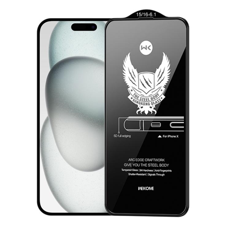 

For iPhone 16 / 15 WK WTP-012 KinKong 0.25mm 9H 4D Curved Privacy Tempered Glass Film