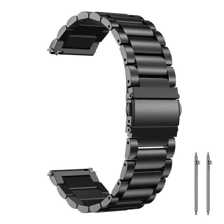 20mm xDfind Three Beads Stainless Steel Watch Band(Black)