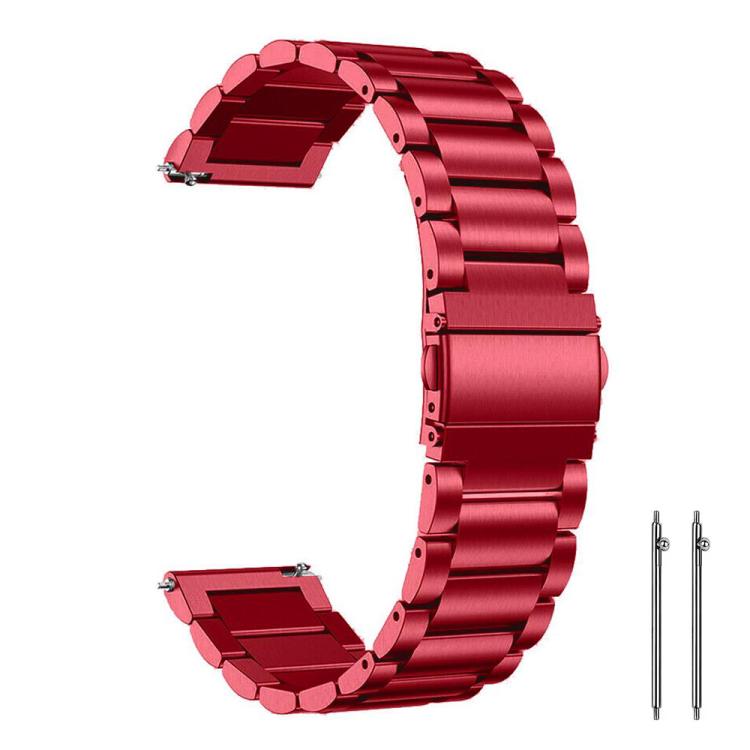 20mm xDfind Three Beads Stainless Steel Watch Band(Red)