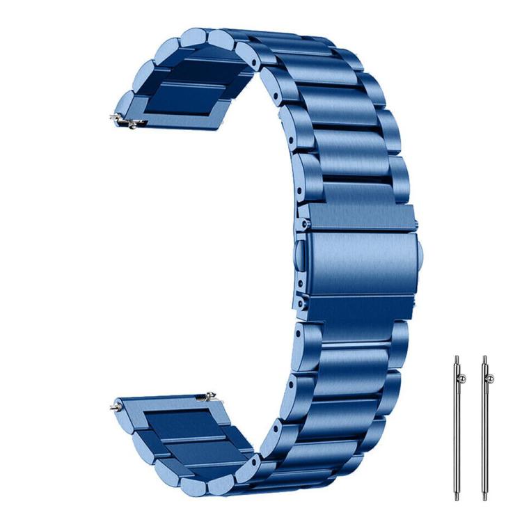 

22mm xDfind Three Beads Stainless Steel Watch Band(Blue)