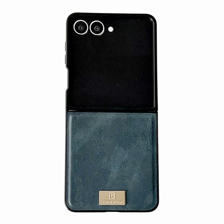 

For Samsung Galaxy Z Flip7 5G Crazy Horse Texture PU Phone Case(Blue)