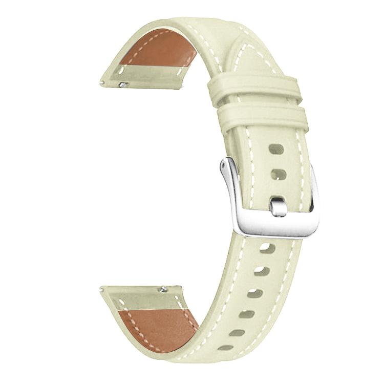 

22mm xDfind Flat Head Black Shark Fine Grain Leather Watch Band(Creamy White)