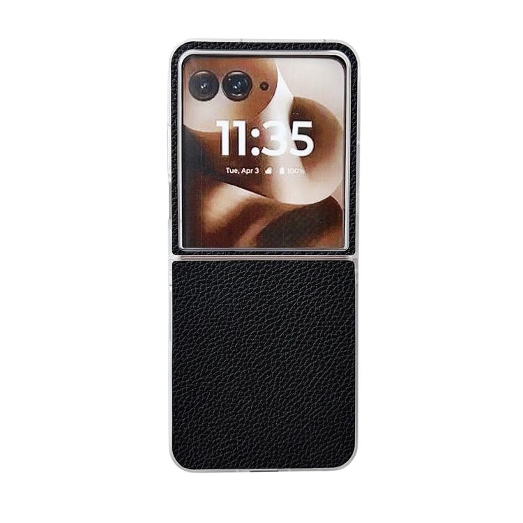 

For Motorola Razr 60 Ultra Transparent Frame Jelly PU + PC Phone Case(Black)
