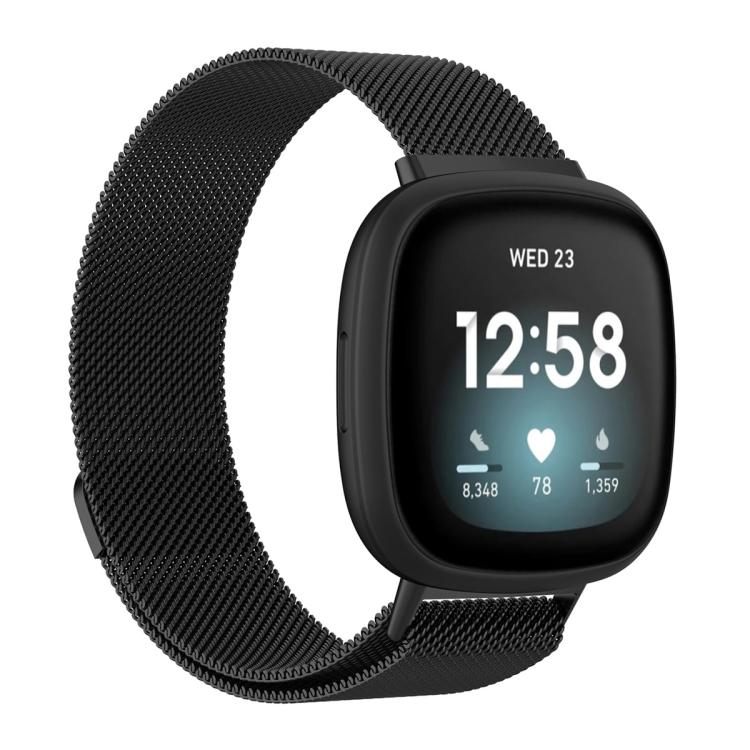 

For Fitbit Versa 4 / 3 / Sense 2 / Sense xDfind Milanese Magnetic Metal Watch Band(Black)