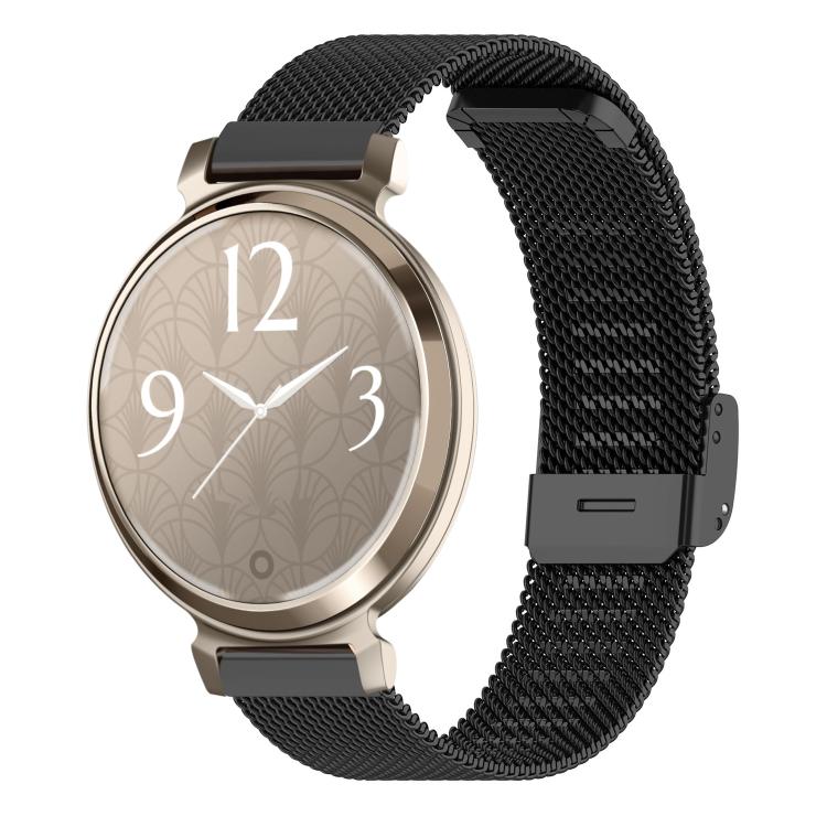 

For Garmin Lily 2 14mm xDfind Buckle Metal Mesh Watch Band(Black)