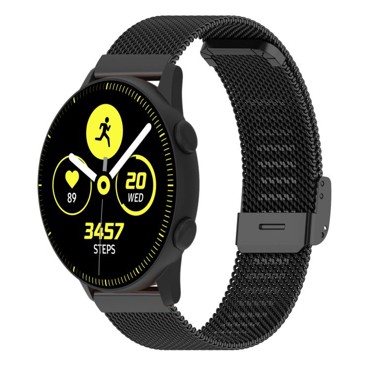 

20mm xDfind Buckle Metal Mesh Watch Band(Black)