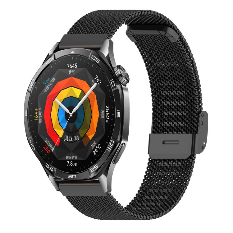 

22mm xDfind Buckle Metal Mesh Watch Band(Black)